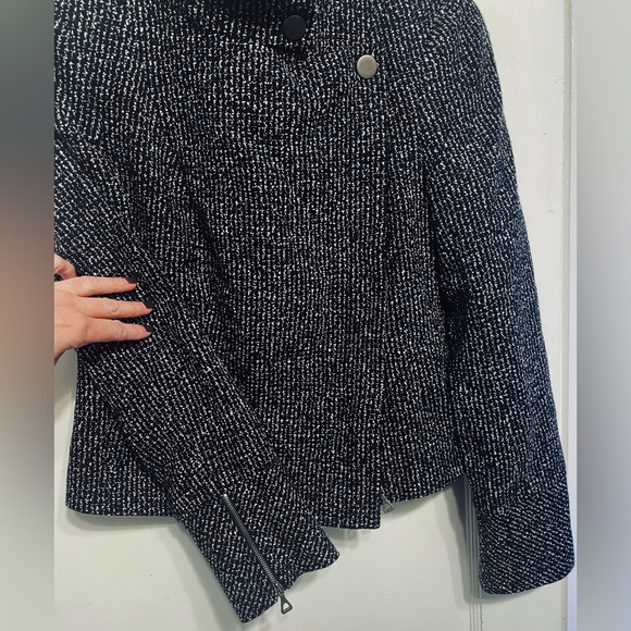 NWOT Retro Forenza Cropped Asymmetrical Zip Charcoal Gray Moto Jacket Women’s XS - Picture 7 of 9